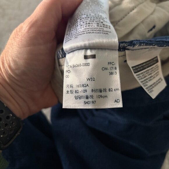 Levi's Sta-Prest men's 32 x 29.5 blue corduroy trousers academia twee casual - Picture 2 of 6